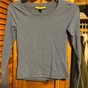 blue long sleeve shirt